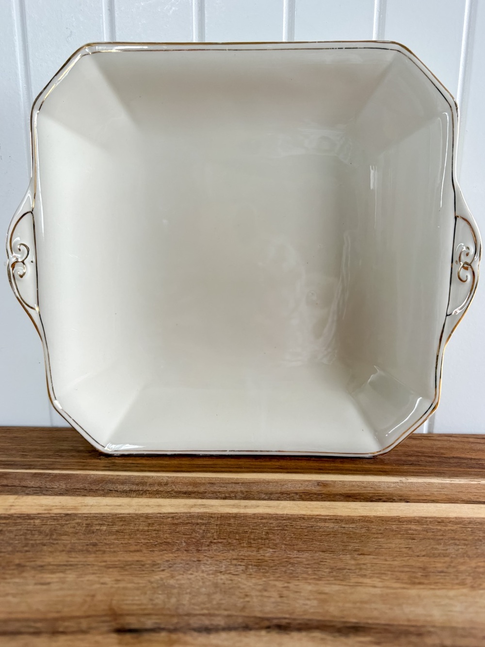 Vintage Myott Son & Co Square Serving Plate Gold Trim England 10.5”